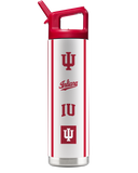 Back view of the Indiana 22oz Mascot Bottle by gametimesidekicks, featuring a white design and a red lid.