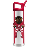 Indiana 22oz mascot bottle by gametimesidekicks, featuring a white mascot design and a red lid.