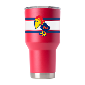 Kansas College Vault 30oz Red Stripe Tumbler