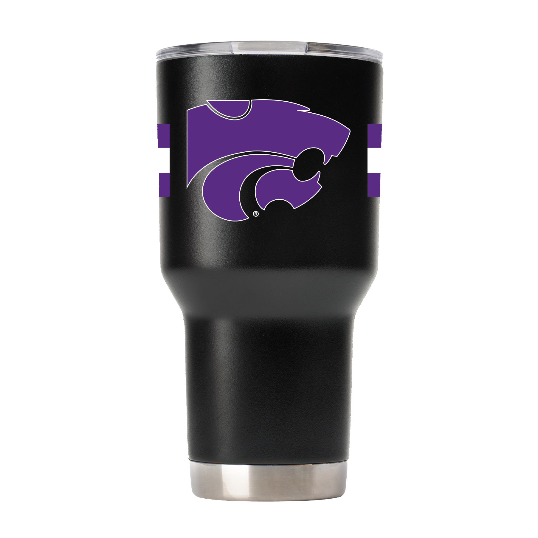 Kansas State 30oz Black Stripe Tumbler