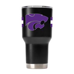 Kansas State 30oz Black Stripe Tumbler