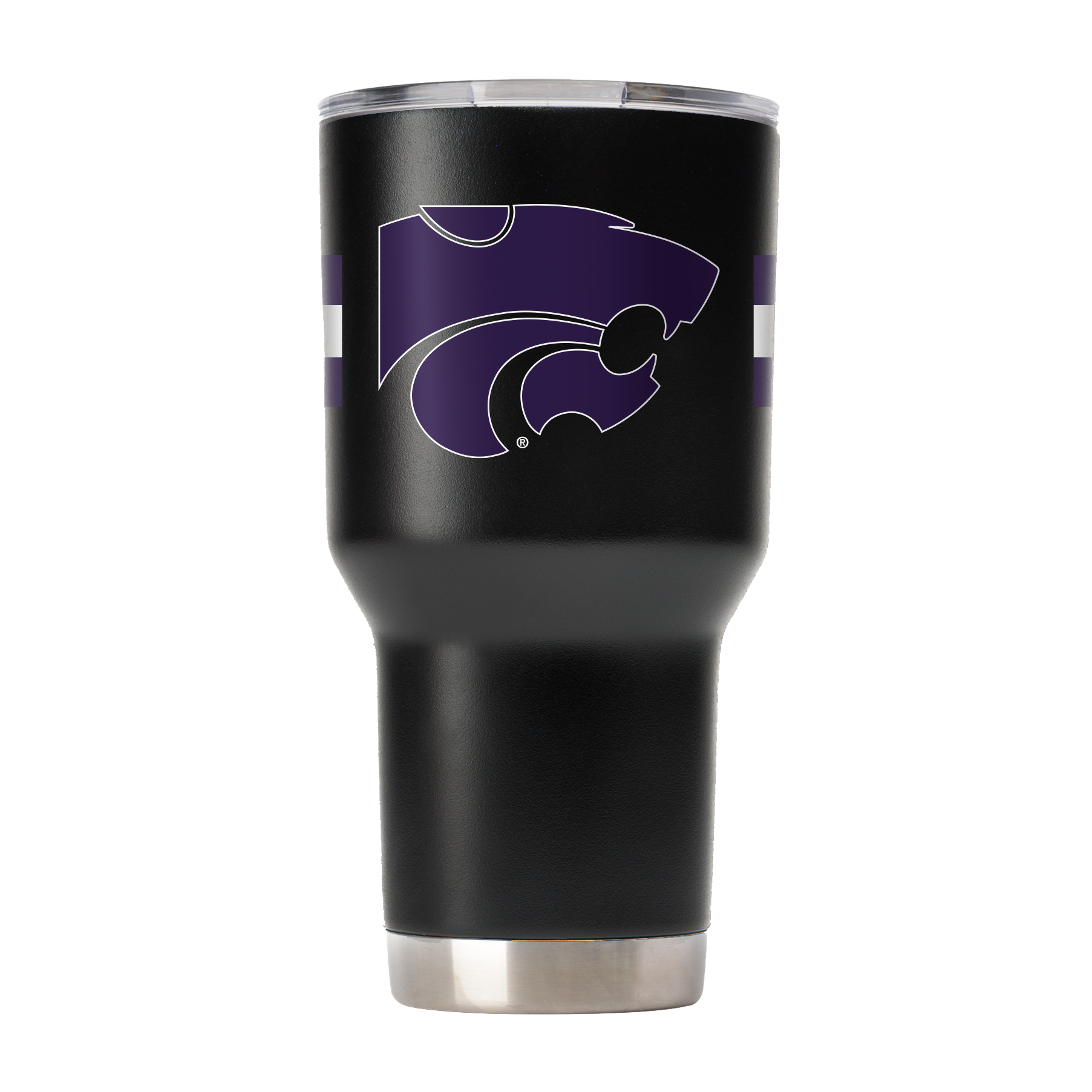 Kansas State 30oz Black Stripe Tumbler