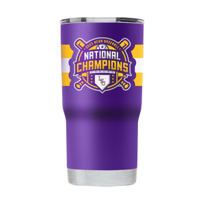 LSU 20oz Purple Baseball Tumbler - National Champs 2023