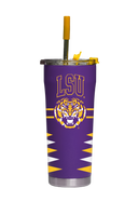 LSU Straw Tumbler Retro Diamond Cut