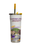 LSU Straw Tumbler Campus Icons