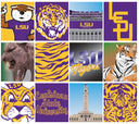 LSU 22oz College Vault bottle by gametimesidekicks featuring LSU logo and white design on a clear 22-ounce water bottle.