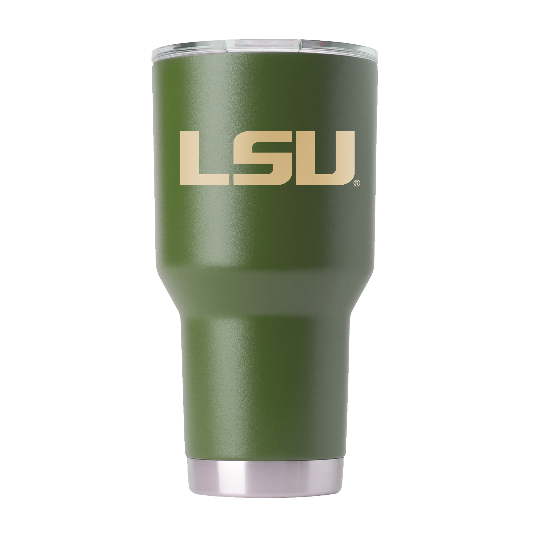 LSU 30oz Olive Green Tumbler - American Flag Design