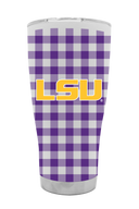 LSU 30oz Tumbler Gingham