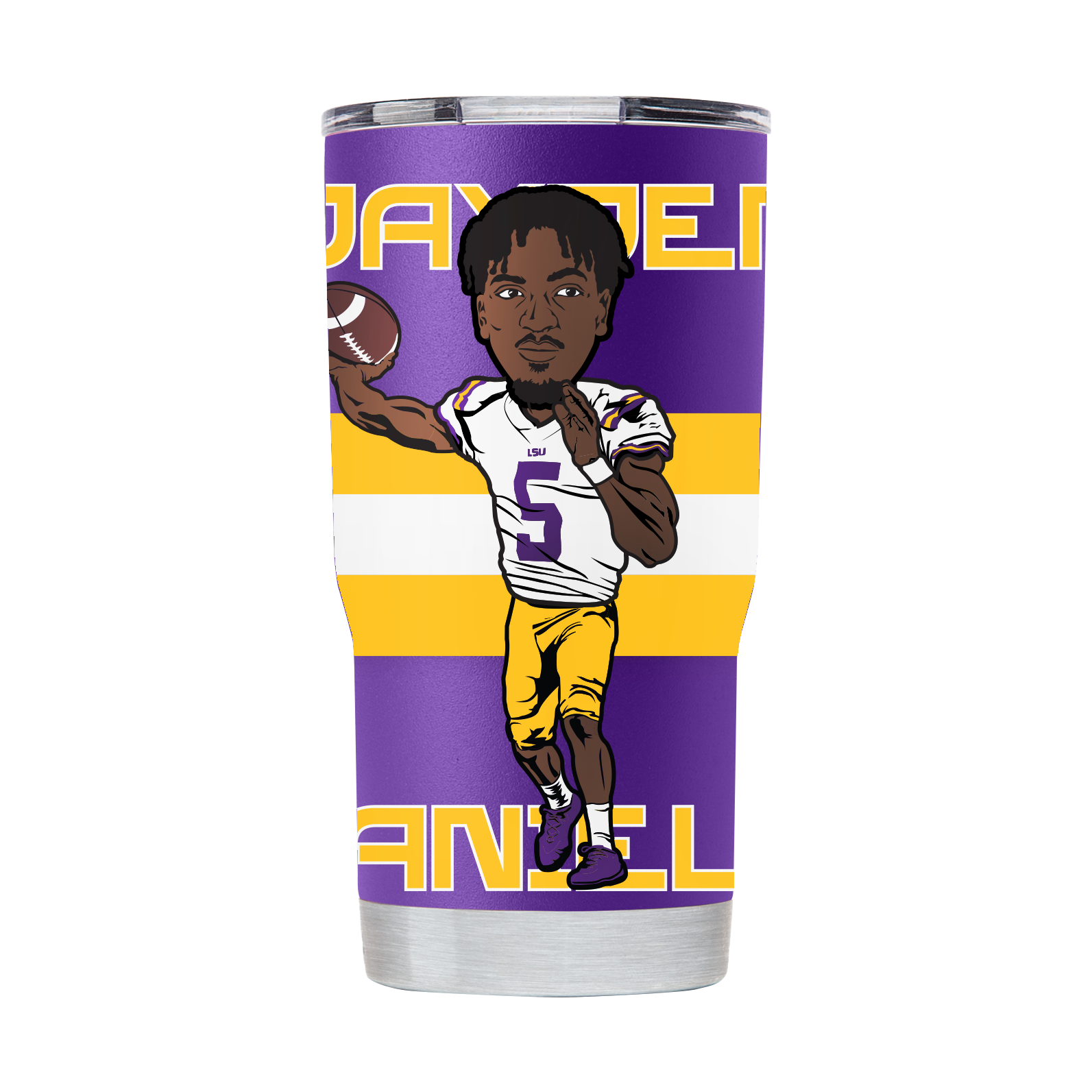 Jayden Daniels NFLPA 20oz Purple Tumbler