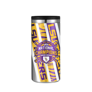 LSU Baseball Steel Skinny Can Koozie - National Champs 2023