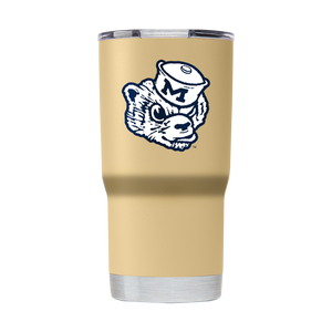 Michigan College Vault 20oz Gold Tumbler