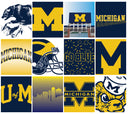 Michigan 22oz College Vault Bottle by gametimesidekicks featuring Michigan Wolverines logo and artwork on a clear 22oz bottle.