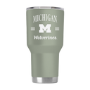 Michigan 30oz Tumbler Sage ProGloss by gametimesidekicks, showing a large stainless steel tumbler with a Sage green finish and ProGloss coating.