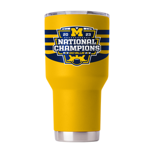 Michigan 30oz Yellow Tumbler - 2023 National Champs