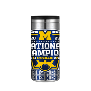 Michigan Stainless Steel Skinny Can Koozie - 2023 National Champs