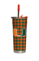 Miami Straw Tumbler Gingham