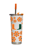 Miami Straw Tumbler Retro Floral