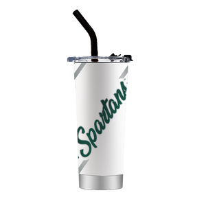 Michigan State White Straw Tumbler