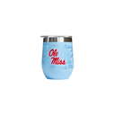 GametimeSideKicks Ole Miss 12oz stemless tumbler with logo wrap, featuring team branding and a clear, durable design.