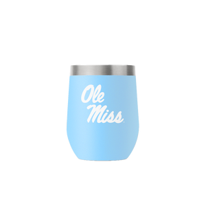 Ole Miss 12oz Stemless Powder Blue Tumbler