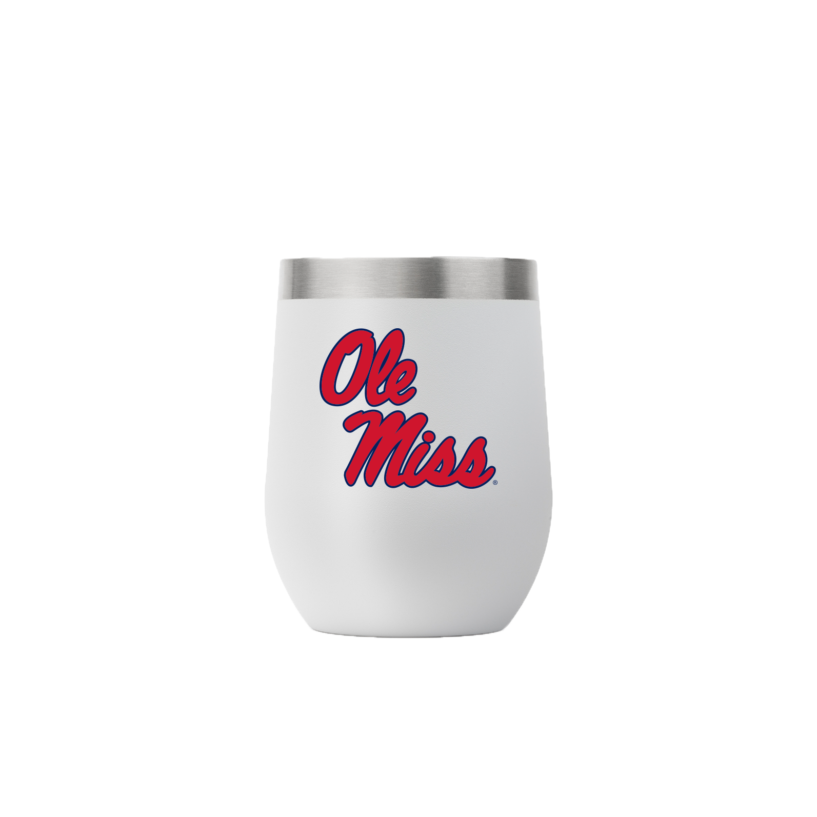 Ole Miss 12oz Stemless Light Gray Tumbler