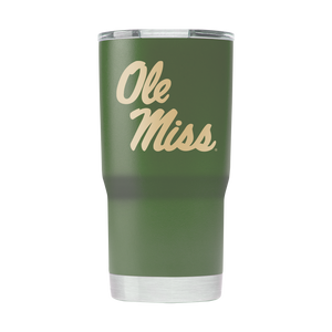 Ole Miss 20oz Olive Green Tumbler - American Flag