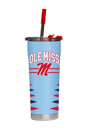 Ole Miss Straw Tumbler Retro Diamond Cut