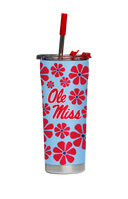 Ole Miss Straw Tumbler Retro Floral