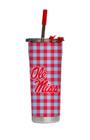 Ole Miss Straw Tumbler Gingham