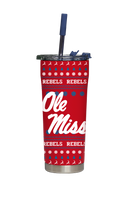 Ole Miss Christmas Sweater Straw Tumbler