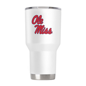 Ole Miss 30oz White Tumbler