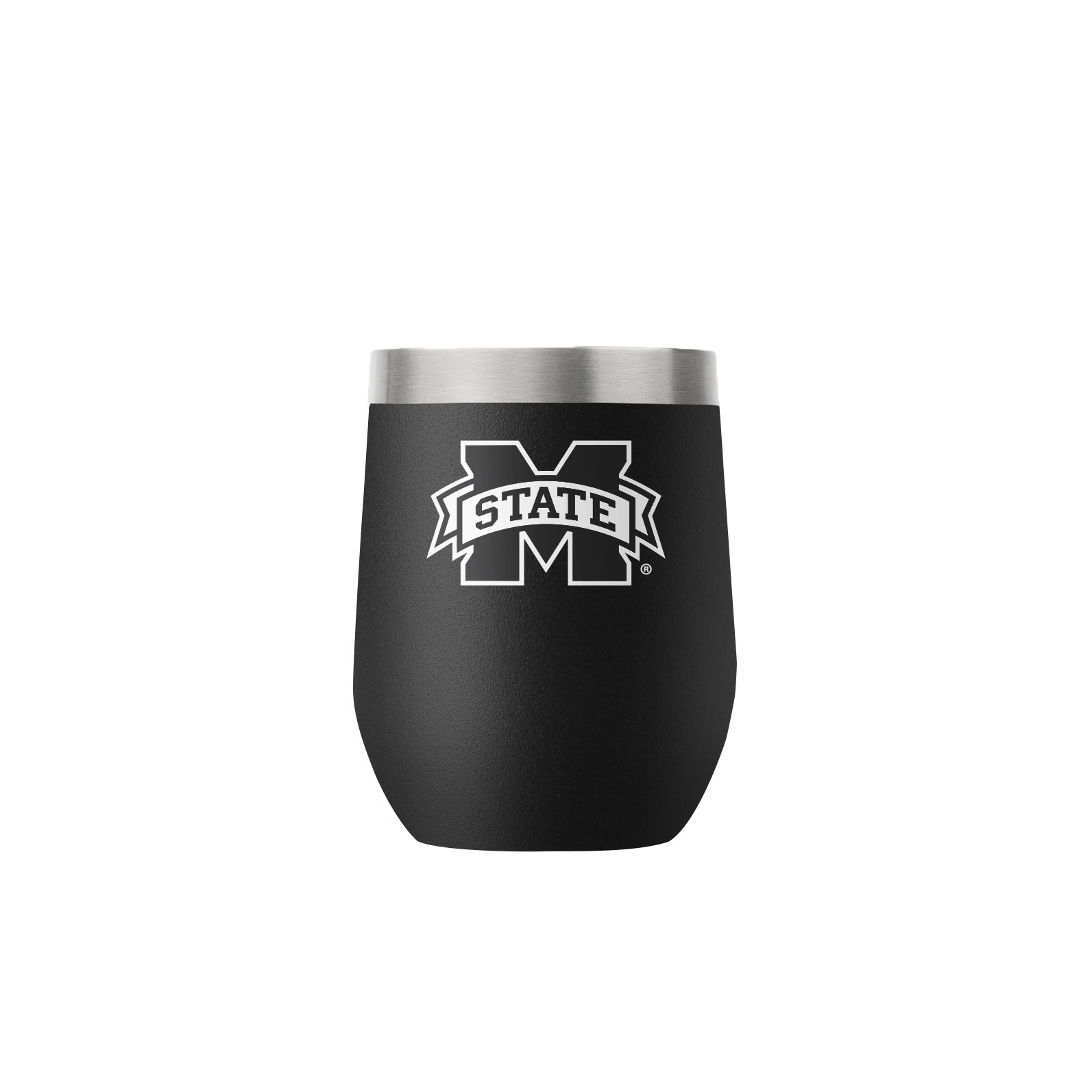 Mississippi State 12oz Stemless Black Tumbler