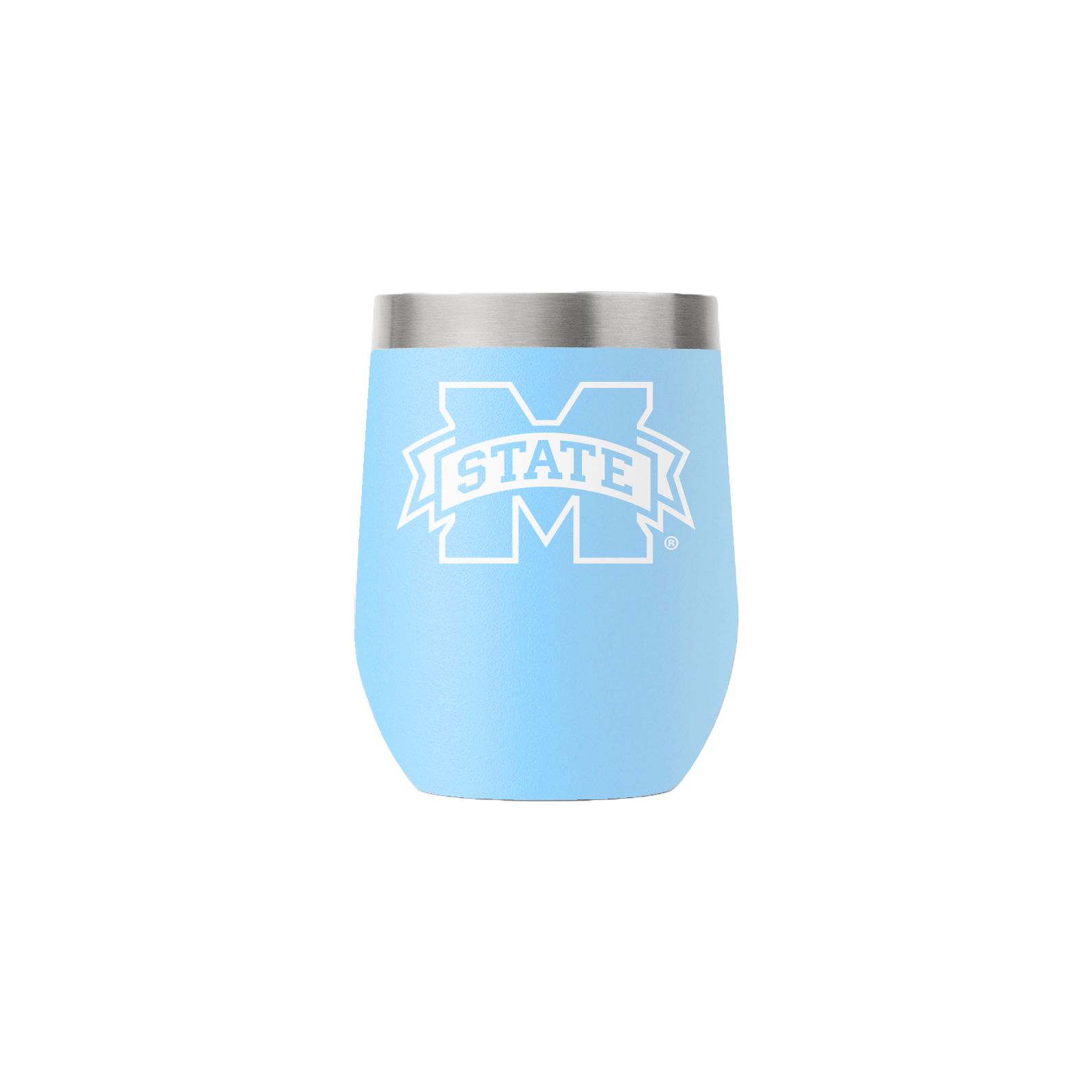 Mississippi State 12oz Stemless Light Blue Tumbler