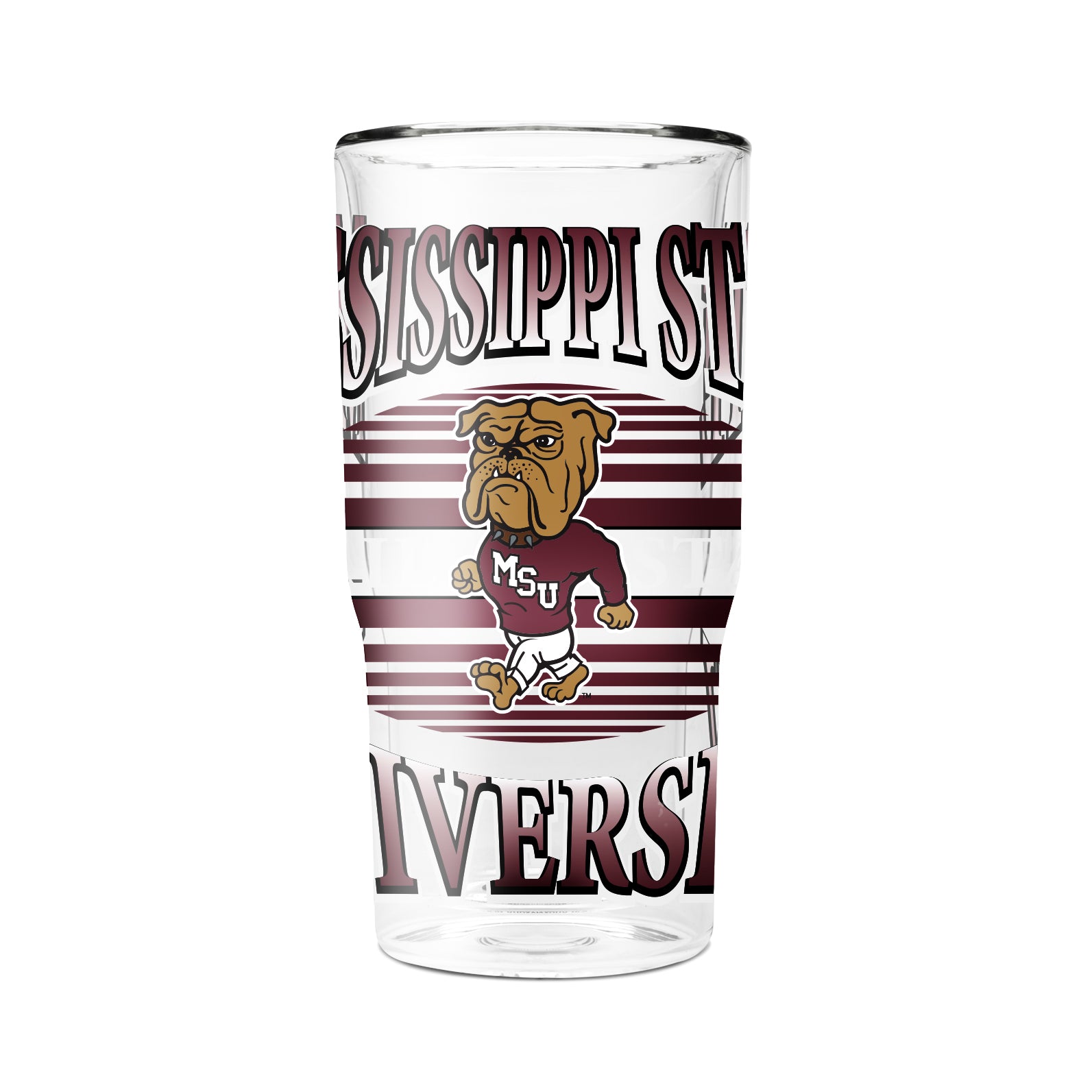 Mississippi State 16oz College Vault 2-Pack Glass Tumblers