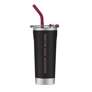 Mississippi State Black Straw Tumbler