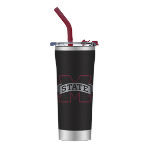 Mississippi State Black Straw Tumbler