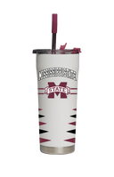 Mississippi State Straw Tumbler Retro Diamond Cut
