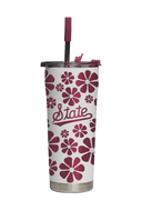 Mississippi State Straw Tumbler Retro Floral