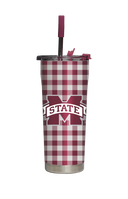 Mississippi State Straw Tumbler Gingham