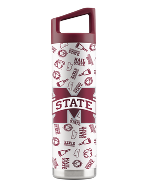 Mississippi State 22oz White Bottle - All Over Design