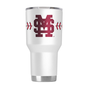 Mississippi State 30oz White Baseball Tumbler