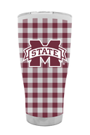 Mississippi State 30oz Tumbler Gingham