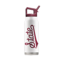 Mississippi State 40oz white bottle by gametimesidekicks with a clean design, large capacity, and durable construction.