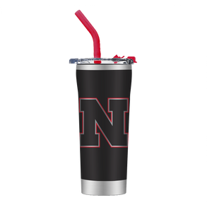 Nebraska Black Straw Tumbler