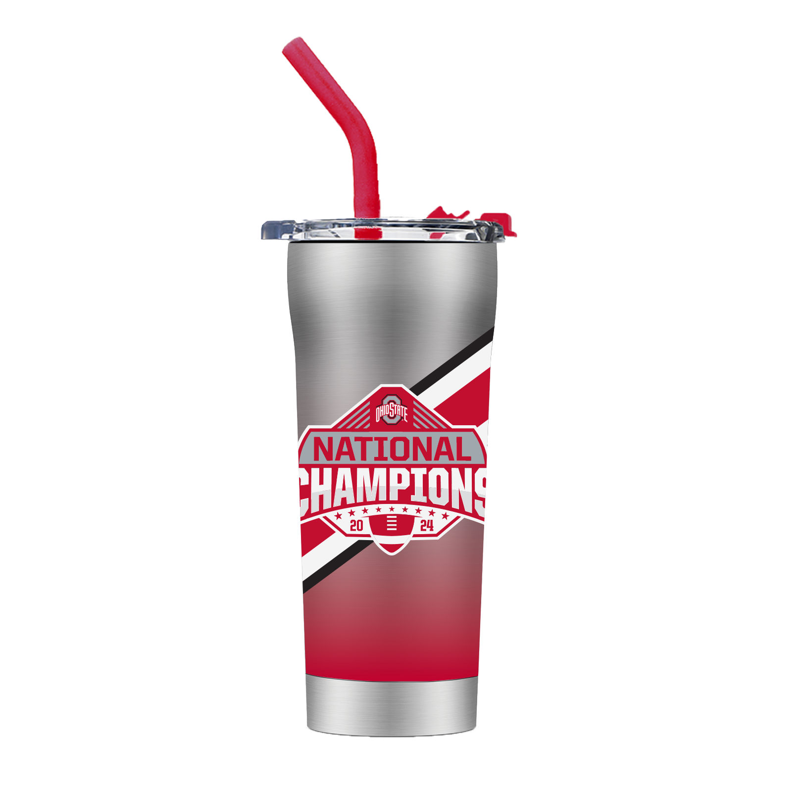 Ohio State 2024 National Champs 24oz Stainless Steel Straw Tumbler