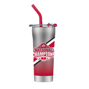 Ohio State 2024 National Champs 24oz Stainless Steel Straw Tumbler