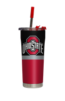 Ohio State "Buckeyes" Black Straw Tumbler
