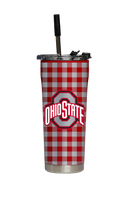 Ohio State Straw Tumbler Gingham