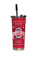 Ohio State Christmas Sweater Straw Tumbler