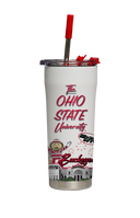 Ohio State Straw Tumbler Campus Icons